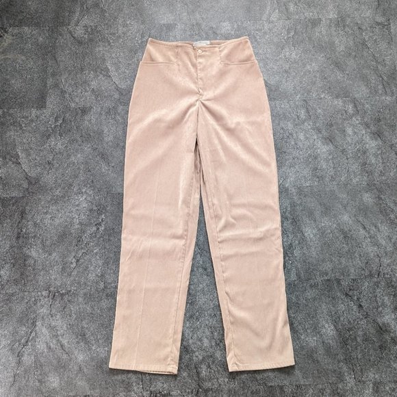 Vintage seasons tan faux suede high waisted wide strait leg trousers - Picture 1 of 7